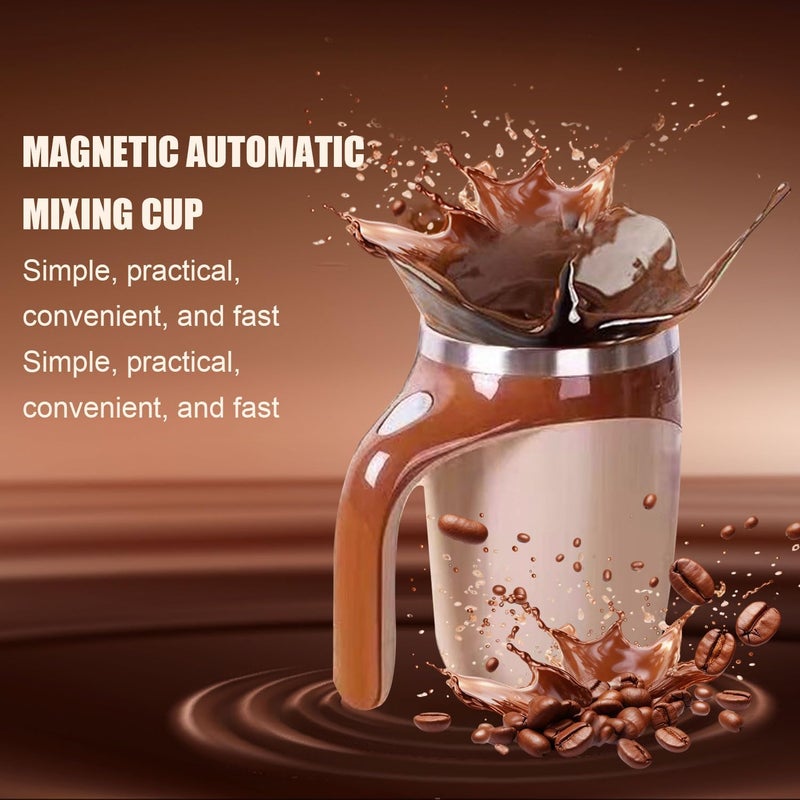 Jieclem Rechargeable Self-Stirring Coffee Mug, 2025 Upgrade, Automatic Magnetic Stirring, Stainless Steel, Portable, with Lid (Coffee) - Image 3